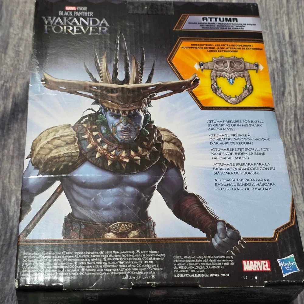 Marvel Studios Black Panther Wakanda Forever Attuma Shark Armor Mask‎ Hasbro 5+